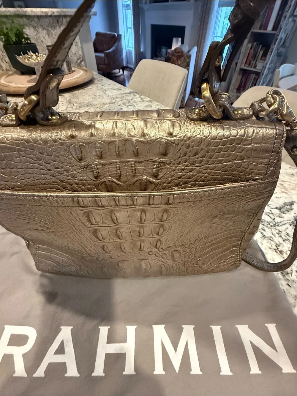 Brahmin Leopard Haircalf Satchel